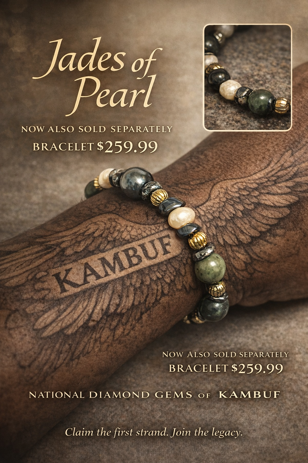 Jades Of Pearl (Bracelet / Anklet) - Hand-Crafted Jewelry Line - By: KING-KAMBUF